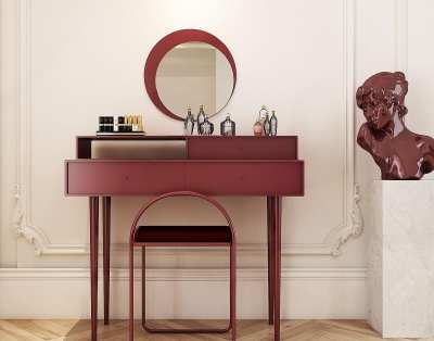 现代复古妆台妆椅组合3D模型下载